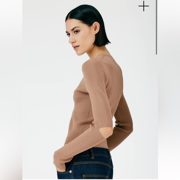 Tibi Tops - Tibi Giselle Slash Cutout Crewneck Pullover